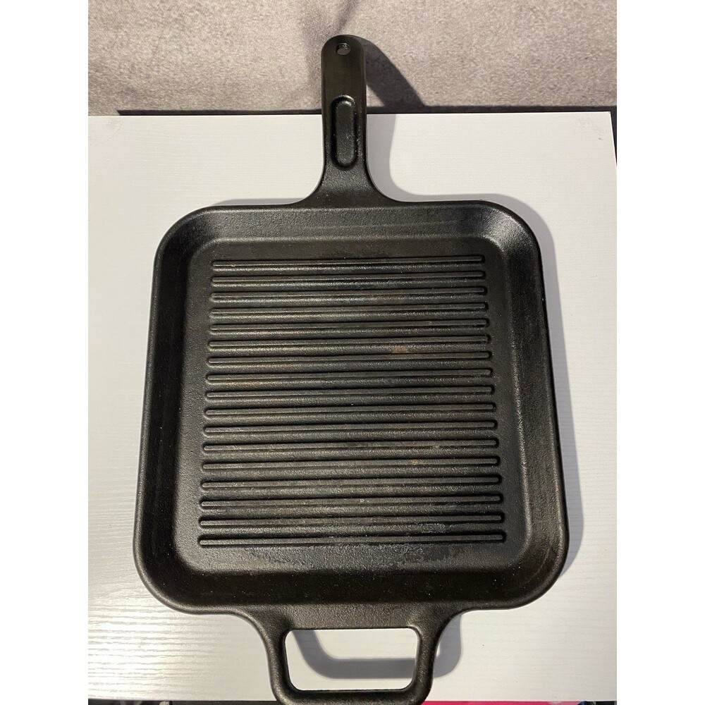 Lodge P12SGR 12" Pro-Logic Square Cast Iron Grill Pan Ribbed Skillet USA